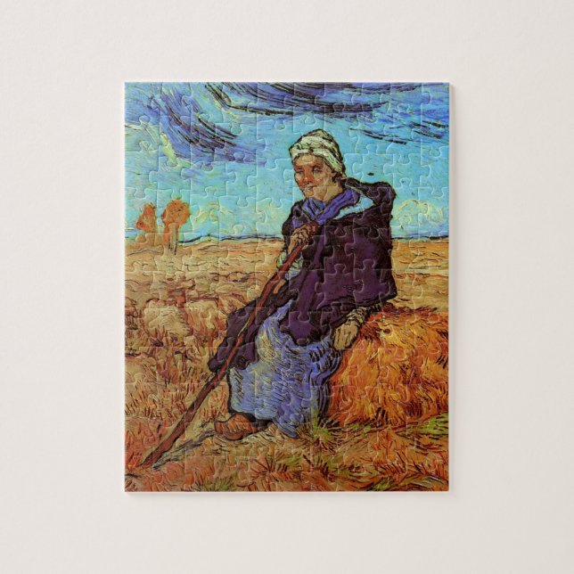 The Shepherdess (after Millet) by Vincent van Gogh Jigsaw Puzzle (Vertical)