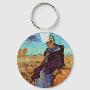 The Shepherdess (after Millet) by Vincent van Gogh Key Ring