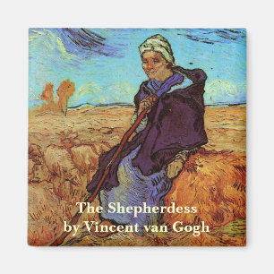 The Shepherdess (after Millet) by Vincent van Gogh Magnet
