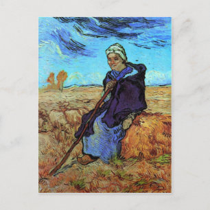 The Shepherdess (after Millet) Van Gogh Fine Art Postcard