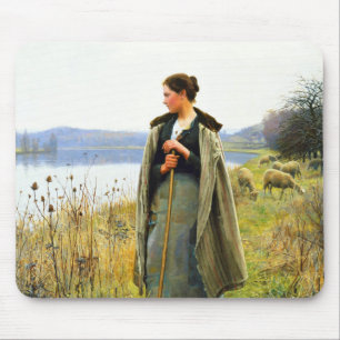 The Shepherdess Art by Daniel Ridgway Knight Mouse Mat