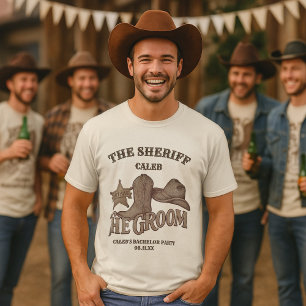 The Sheriff Groom Cute Fun Cowboy Bachelor Party T-Shirt