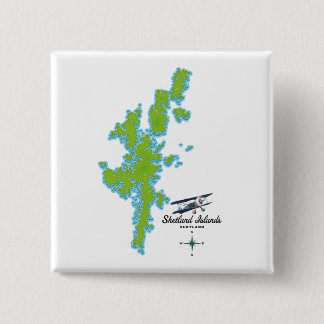 The Shetland Islands map 15 Cm Square Badge