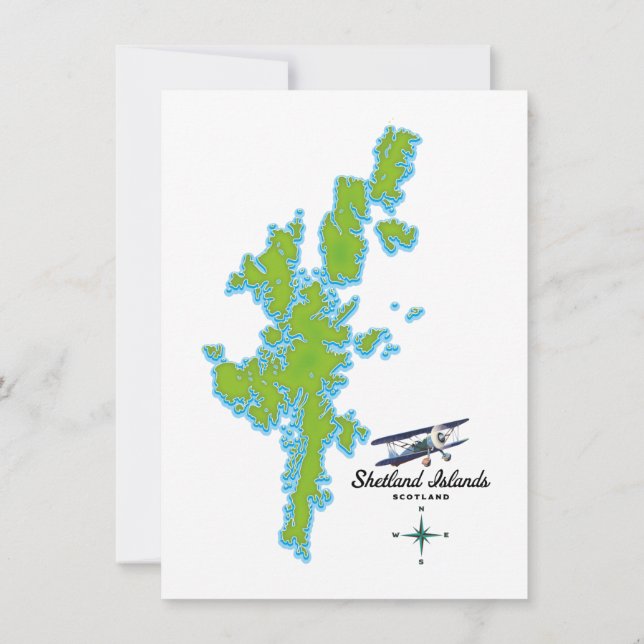 The Shetland Islands map Invitation (Back)