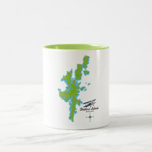 The Shetland Islands map Two-Tone Coffee Mug