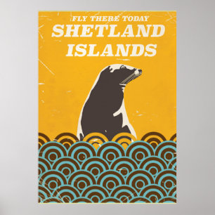 The Shetland Islands vintage travel poster