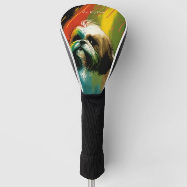 The Shih Tzu Dog - Composition 004 Golf Head Cover (Front)