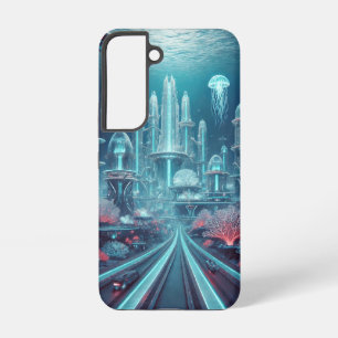 The Shimmering Depths – A Neon Coral Metropolis Samsung Galaxy Case