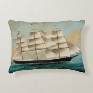 The Ship Fleetwing, Hong Kong Bay Decorative Cushion
