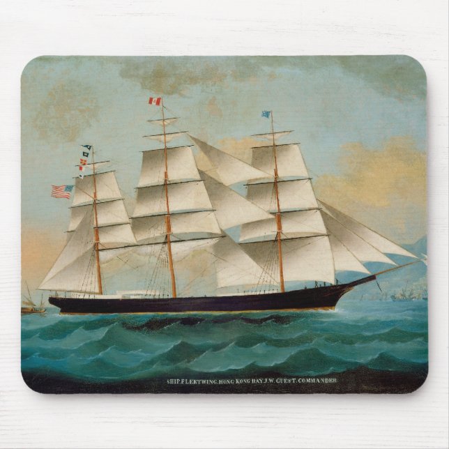 The Ship Fleetwing, Hong Kong Bay Mouse Mat (Front)