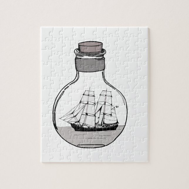 The ship in the glass bulb jigsaw puzzle (Vertical)