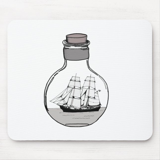 The ship in the glass bulb mouse mat (Front)