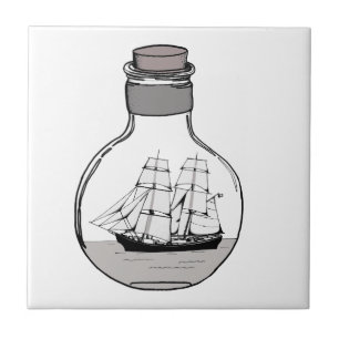 The ship in the glass bulb tile
