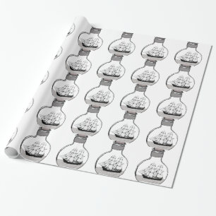 The ship in the glass bulb wrapping paper