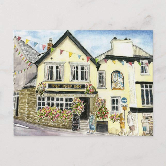'The Ship Inn (Fowey)' Postcard (Front)