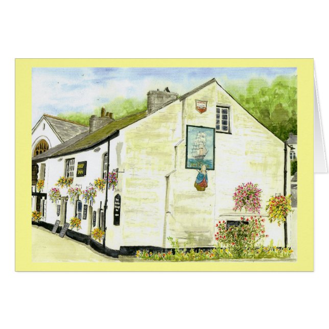 'The Ship Inn (Polperro)' Card (Front Horizontal)