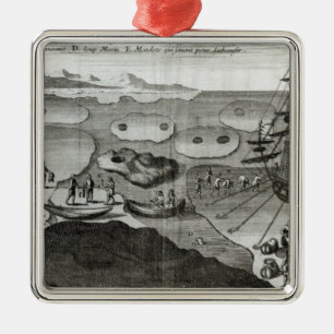 The Ship Making Alliance with the Eskimos Metal Tree Decoration