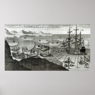 The Ship Making Alliance with the Eskimos Poster
