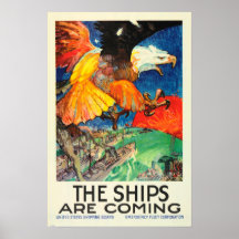 THE SHIPS ARE COMING American Eagle War Propaganda