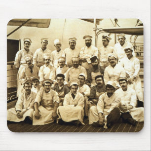 The ship's cooks aboard the R.M.S. Teutonic (b/w p Mouse Mat