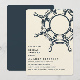 The Ship's Wheel   Wedding Bridal Shower Invitation