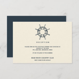 The  Ship's wheel   Wedding Reception Enclosure Invitation