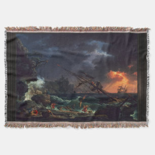 The Shipwreck by Claude Joseph Vernet Throw Blanket