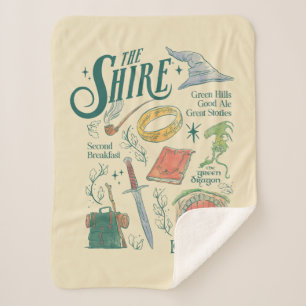 THE SHIRE™ Watercolor Collage Graphic Sherpa Blanket