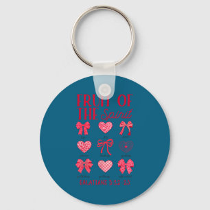The Shirt Fruit Spirit Christian Heart Bow Key Ring
