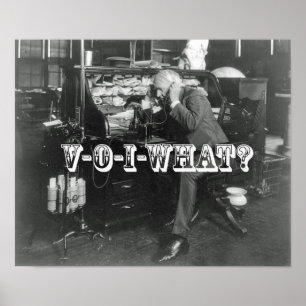 The Shocking Introduction of VoIP Telephone Poster