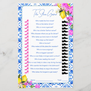 The shoe game Bridal Shower game