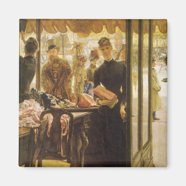 The Shop Girl by James Tissot, Victorian Fine Art Magnet (Front)