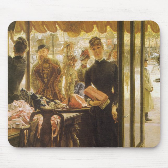 The Shop Girl by James Tissot, Victorian Fine Art Mouse Mat (Front)