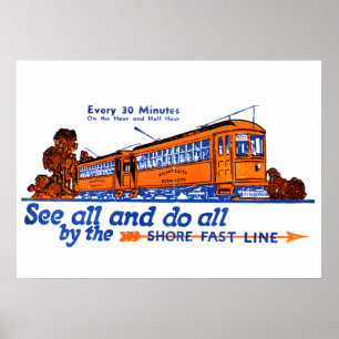 The Shore Fast Line Trolley Service Poster