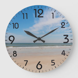The shoreline at Jacksonville Beach, Florida Large Clock