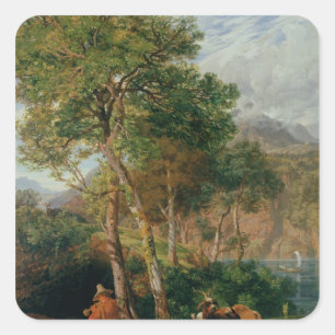 The Shores of Lake Lecco Square Sticker