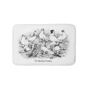 The Short-faced Tumbler Pigeons Bath Mat