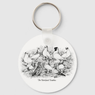 The Short-faced Tumbler Pigeons Key Ring