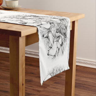 The Short-faced Tumbler Pigeons Short Table Runner