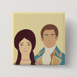 The Short Kind and Queen 15 Cm Square Badge