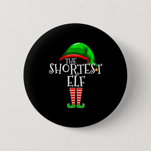 The Shortest Elf Family Matching Group Christmas G 6 Cm Round Badge (Front)