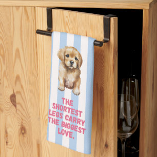 'The Shortest Legs Carry The Biggest Love' Blue Tea Towel