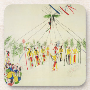 The Shoshone Sun Dance (pigment on muslin) Coaster