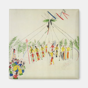 The Shoshone Sun Dance (pigment on muslin) Magnet