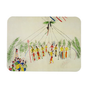 The Shoshone Sun Dance (pigment on muslin) Magnet