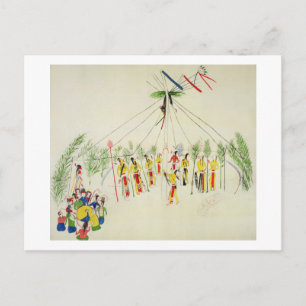 The Shoshone Sun Dance (pigment on muslin) Postcard