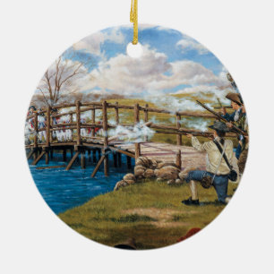 The Shot Heard 'Round the World Battle of Concord Ceramic Tree Decoration