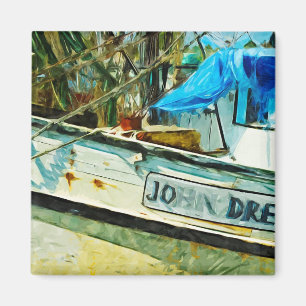 The Shrimp Boat John Drew Abstract Impressionism Magnet