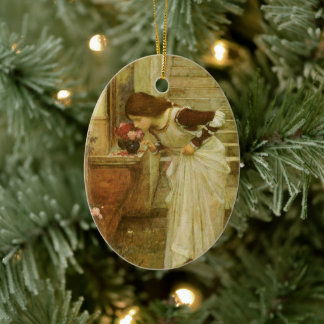 The Shrine by John William Waterhouse Ceramic Tree Decoration