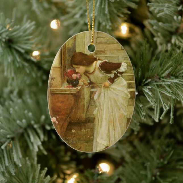 The Shrine by John William Waterhouse Ceramic Tree Decoration (Tree)